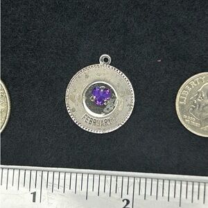 Vintage Sterling February Charm